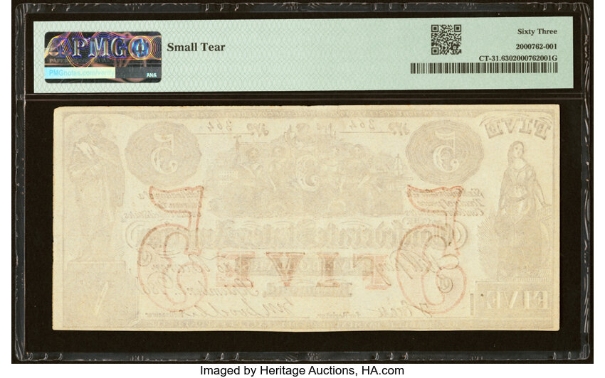 image for: CT31/245 Contemporary Counterfeit $5 1861 PMG Choice Uncirculated 63....