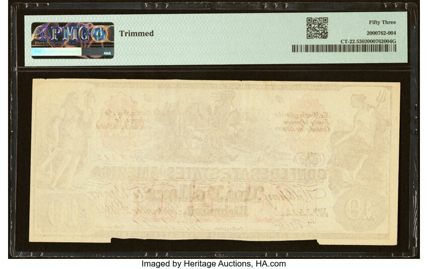 image for: CT22/152 Contemporary Counterfeit $10 1861 PMG About Uncirculated 53....