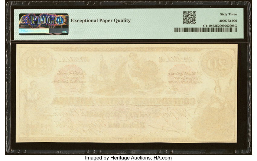 image for: CT19/137 Contemporary Counterfeit $20 1861 PMG Choice Uncirculated 63 EPQ....