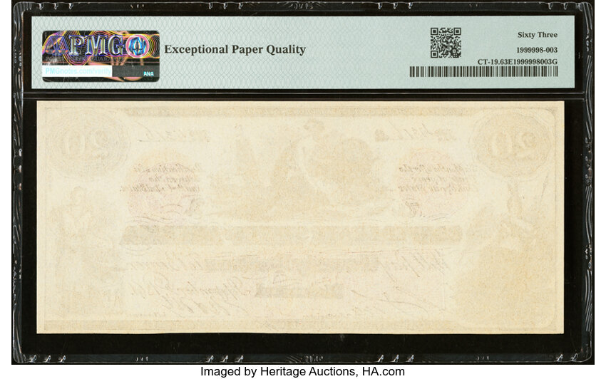image for: CT19/137 Counterfeit $20 1861 PMG Choice Uncirculated 63 EPQ....