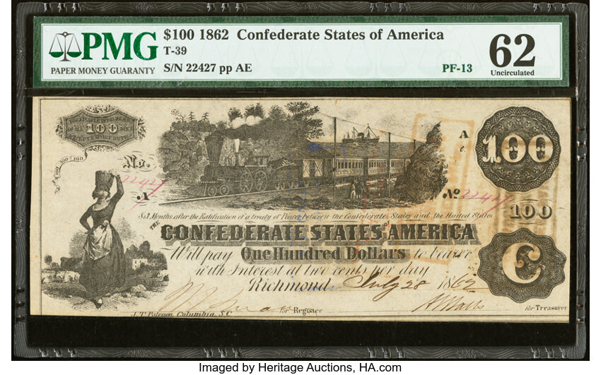 image for: T39 $100 1862 PF-5 Cr. 290 PMG Uncirculated 62....