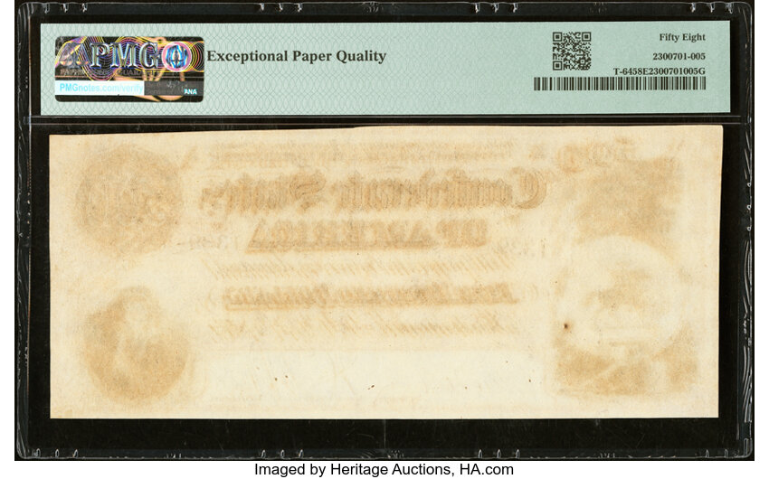 image for: T64 $500 1864 PF-1 Cr. 489A PMG Choice About Unc 58 EPQ....