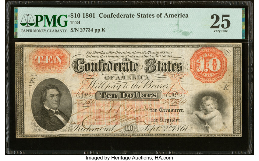 image for: T24 $10 1861 PF-7 Cr. 161 PMG Very Fine 25....