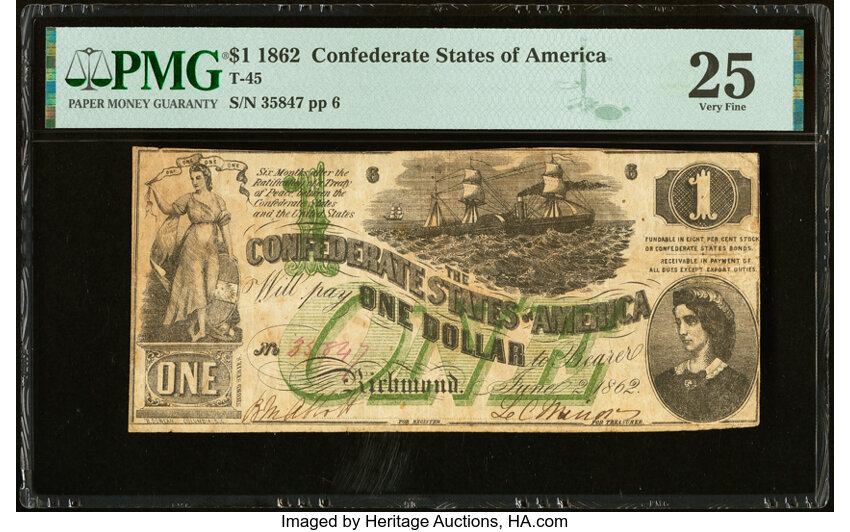 image for: T45 $1 1862 PF-2 Cr. 342 PMG Very Fine 25....