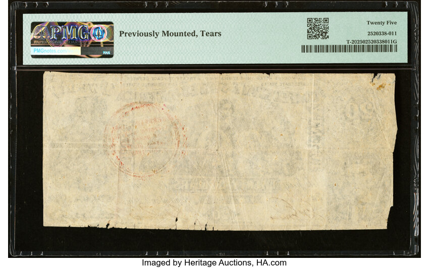 image for: Red Circular February Trans-Mississippi Stamp T20 $20 1861 PF-5 Cr. 141 PMG Very Fine 25....