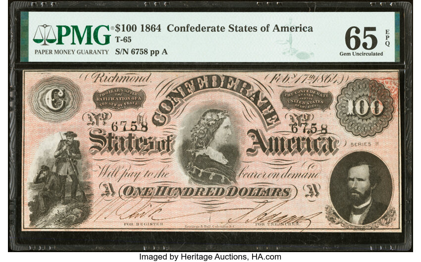 image for: T65 $100 1864 PF-3 Cr. 494 PMG Gem Uncirculated 65 EPQ....