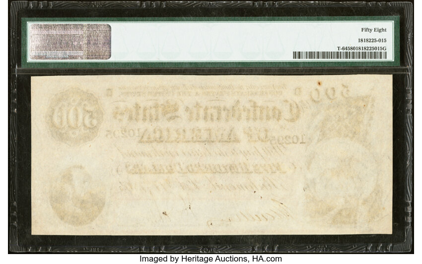 image for: T64 $500 1864 PF-2 Cr. 489 PMG Choice About Unc 58....