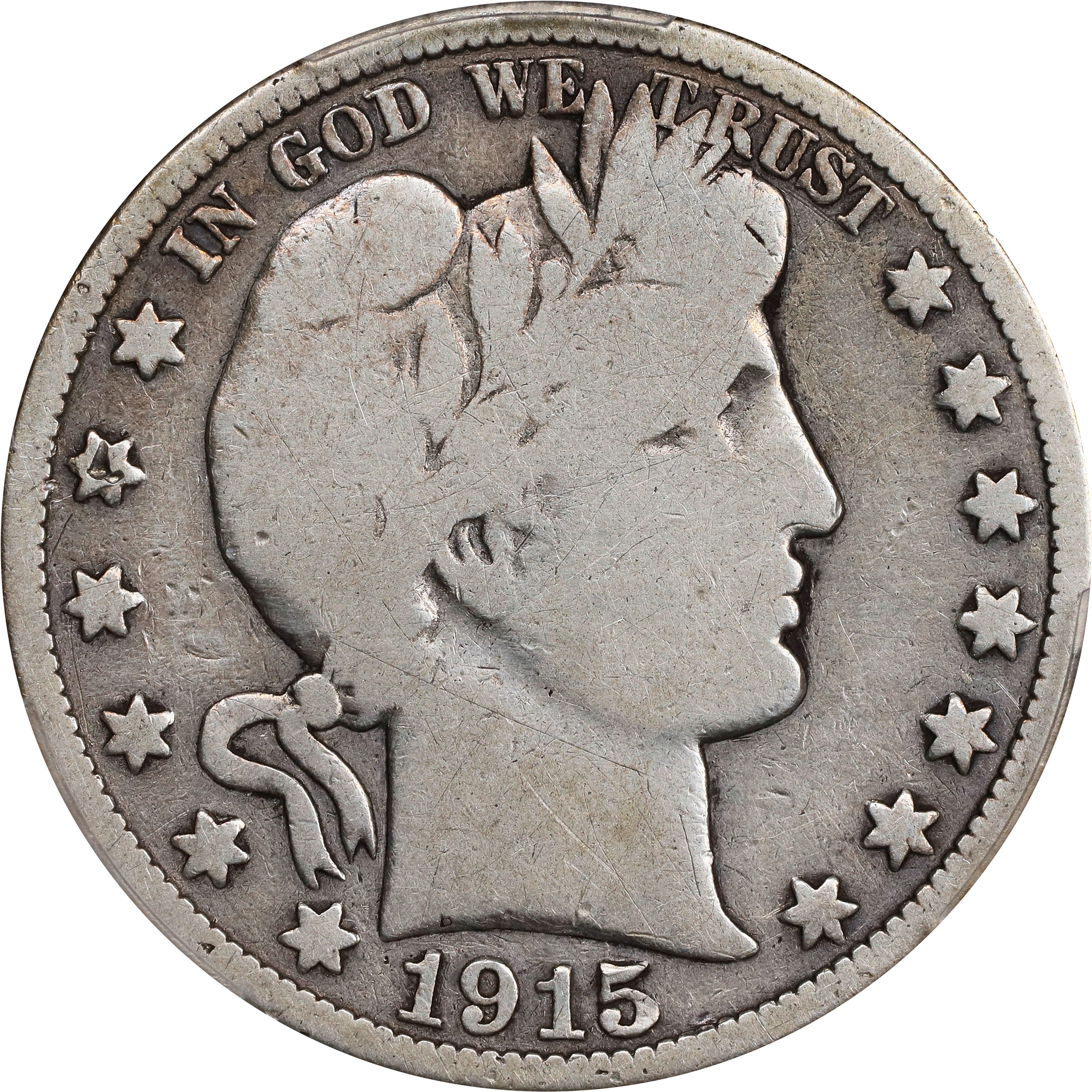 1915 Barber Half Dollar. Good Details--Cleaned (PCGS).
