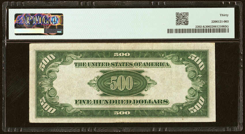 image for: Fr. 2202-K $500 1934A Federal Reserve Note. PMG Very Fine 30....