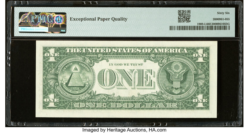 image for: Radar Serial Number 62644626 Fr. 1909-L $1 1977 Federal Reserve Note. PMG Gem Uncirculated 66 EPQ....