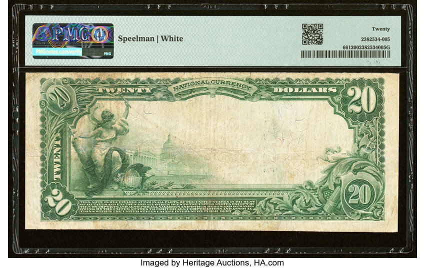 image for: Guttenberg, NJ - $20 1902 Plain Back Fr. 661 Liberty National Bank Ch. # 12806 PMG Very Fine 20....