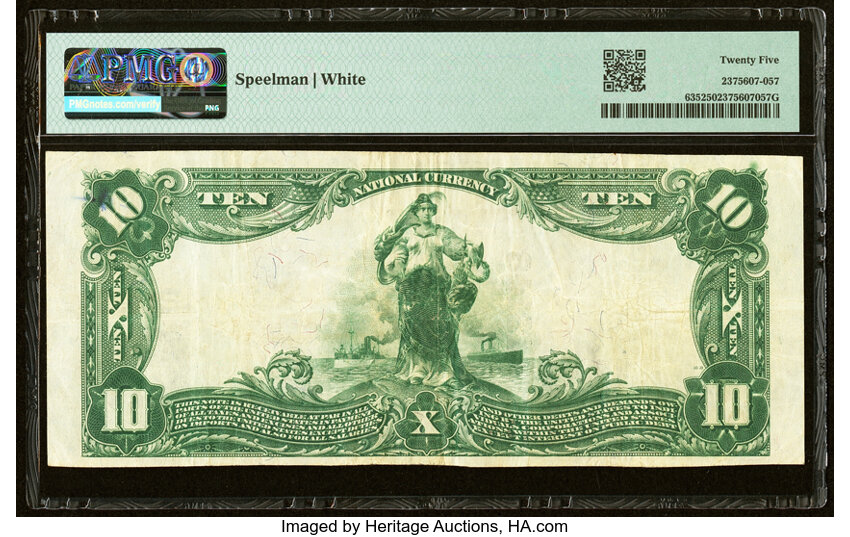 image for: Coyle, OK - $10 1902 Plain Back Fr. 635 The First National Bank Ch. # 12148 PMG Very Fine 25....