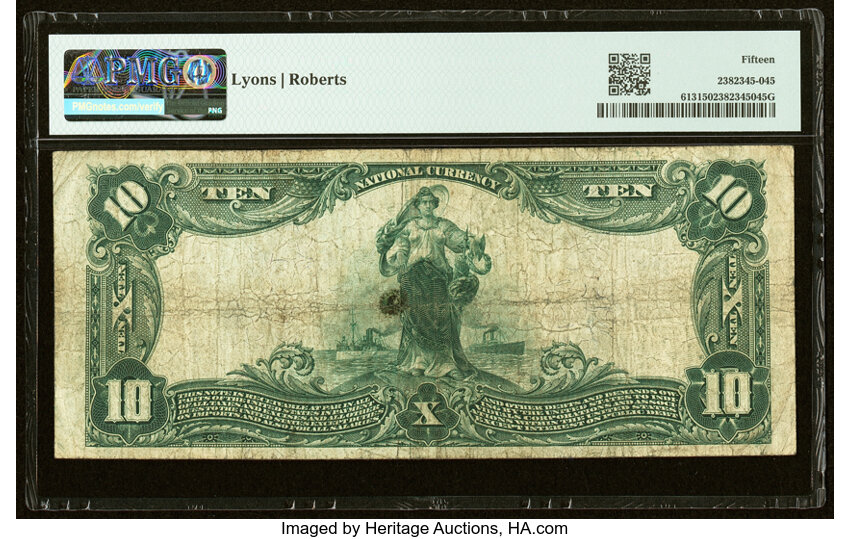 image for: Boston, MA - $10 1902 Red Seal Fr. 613 The Atlantic National Bank Ch. # (N)643 PMG Choice Fine 15....