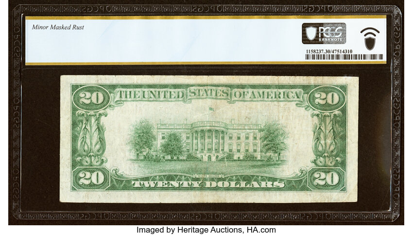 image for: Staunton, VA - $20 1929 Ty. 2 The Staunton National Bank & Trust Company Ch. # 6903 PCGS Banknote Very Fine 30 Details....