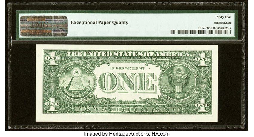 image for: Fr. 1917-F $1 1988A Web Press Experimental Federal Reserve Note. PMG Gem Uncirculated 65 EPQ....