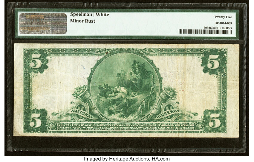 image for: Dedham, MA - $5 1902 Plain Back Fr. 609 The Dedham National Bank Ch. # 12567 PMG Very Fine 25....
