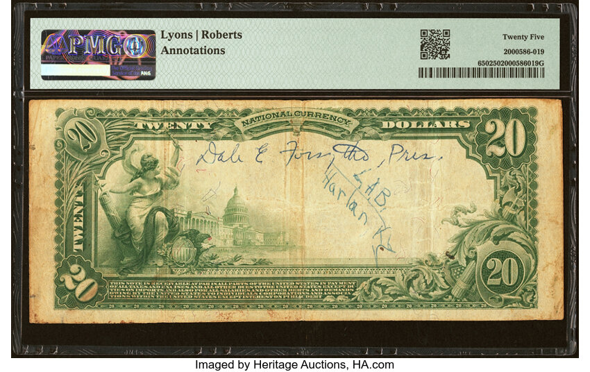 image for: Townsend, MA - $20 1902 Plain Back Fr. 650 The Townsend National Bank Ch. # 805 PMG Very Fine 25....