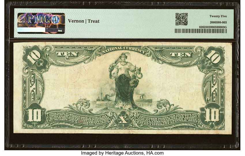image for: Lenox, MA - $10 1902 Plain Back Fr. 626 The Lenox National Bank Ch. # (N)4013 PMG Very Fine 25....