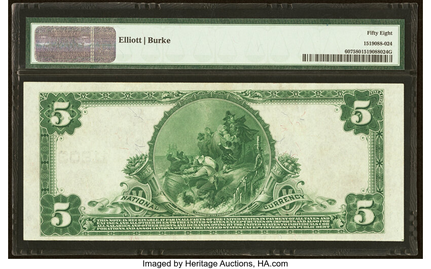 image for: Boston, MA - $5 1902 Plain Back Fr. 607 The Boston National Bank Ch. # 11903 PMG Choice About Unc 58....