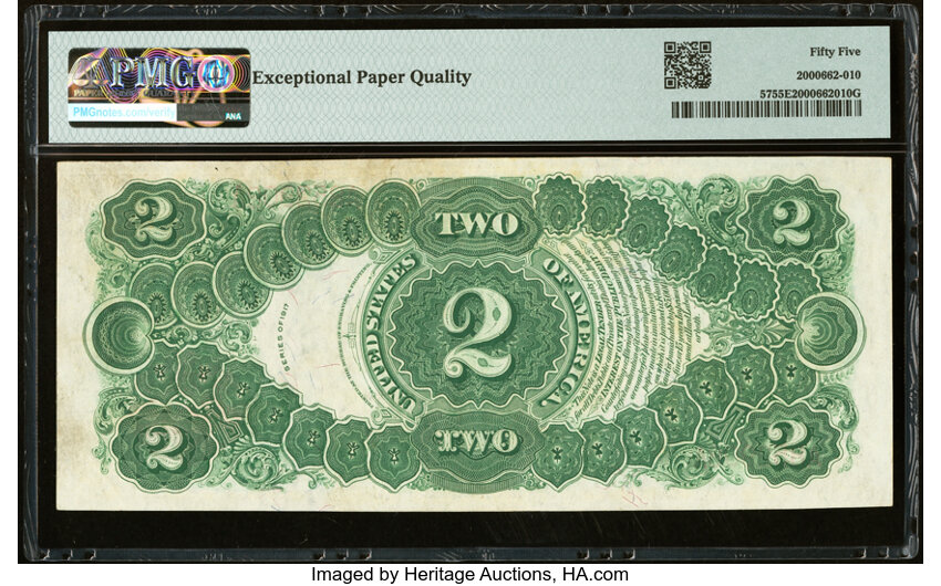 image for: Fr. 57 $2 1917 Legal Tender PMG About Uncirculated 55 EPQ....