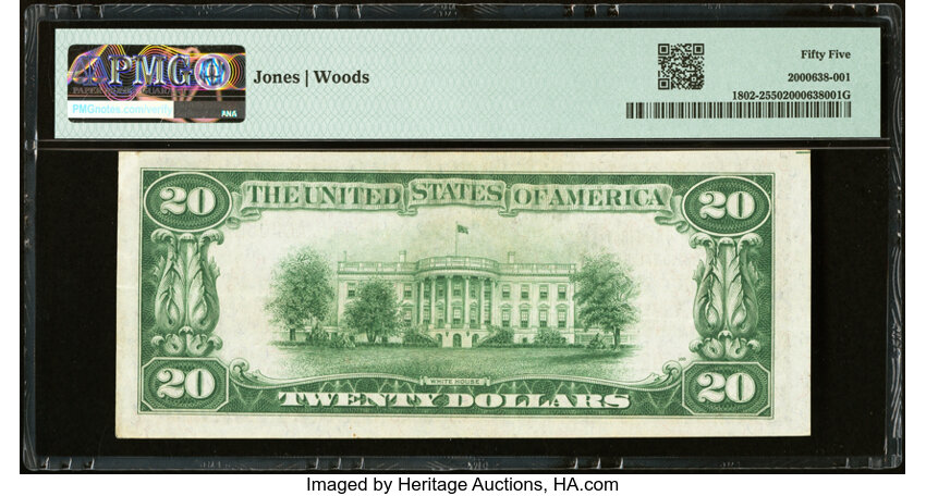 image for: Port Arthur, TX - $20 1929 Ty. 2 The First National Bank Ch. # 5485 PMG About Uncirculated 55....