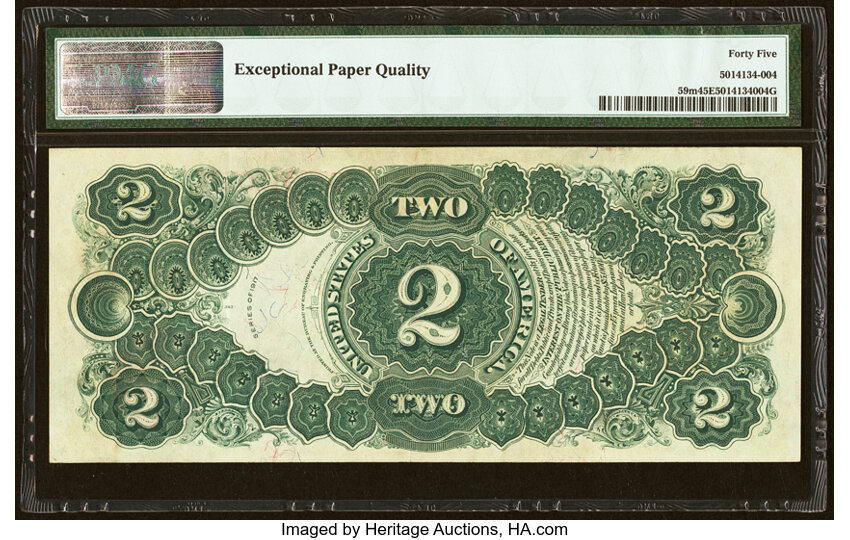 image for: Fr. 59 $2 1917 Mule Legal Tender PMG Choice Extremely Fine 45 EPQ....