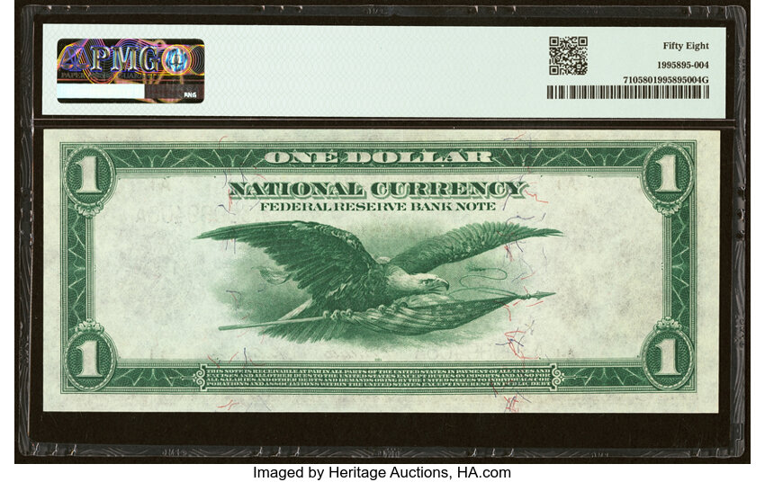 image for: Fr. 710 $1 1918 Federal Reserve Bank Note PMG Choice About Unc 58....