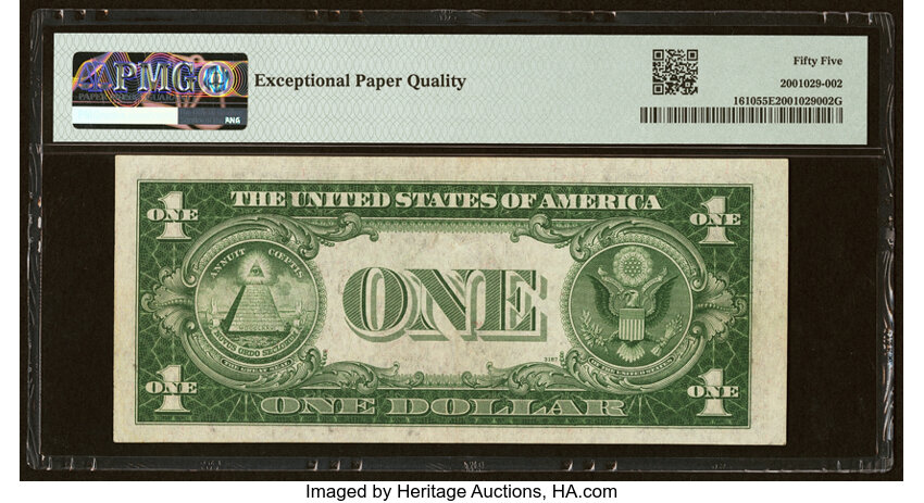 image for: Fr. 1610 $1 1935A S Silver Certificate. PMG About Uncirculated 55 EPQ....