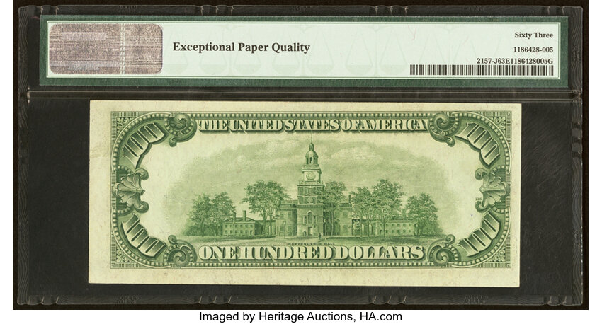image for: Fr. 2157-J $100 1950 Federal Reserve Note. PMG Choice Uncirculated 63 EPQ....