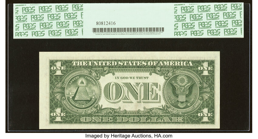 image for: Low Serial Number 3 Fr. 1901-E $1 1963A Federal Reserve Note. PCGS Choice About New 58PPQ....