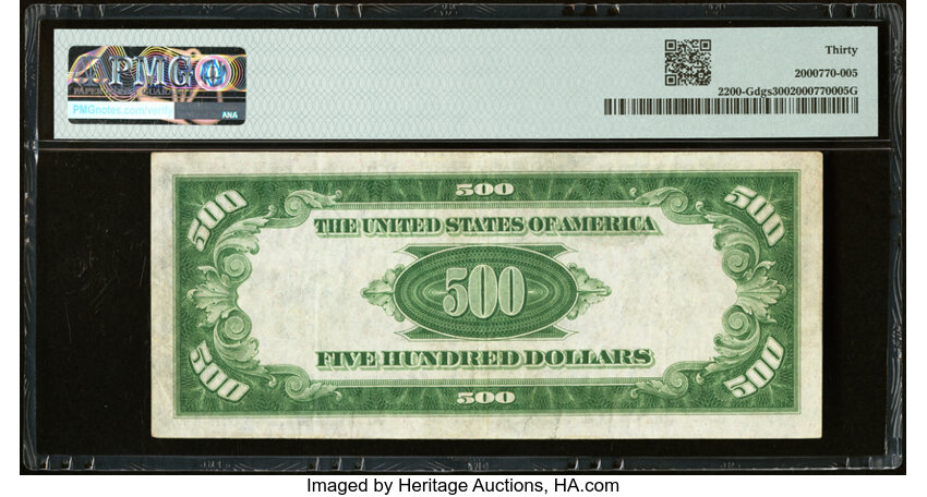 image for: Fr. 2200-G $500 1928 Federal Reserve Note. PMG Very Fine 30....