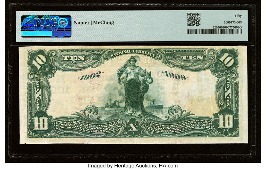 image for: Terril, IA - $10 1902 Date Back Fr. 620 The First National Bank Ch. # (M)10238 PMG About Uncirculated 50....