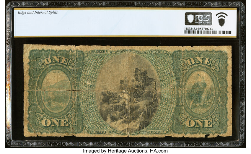 image for: Urbana, OH - $1 Original Fr. 382a The Third National Bank Ch. # 2071 PCGS Banknote Very Good 10 Details....