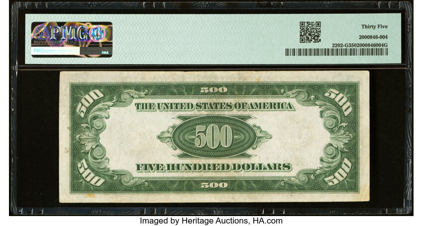 image for: Fr. 2202-G $500 1934A Federal Reserve Note. PMG Choice Very Fine 35....