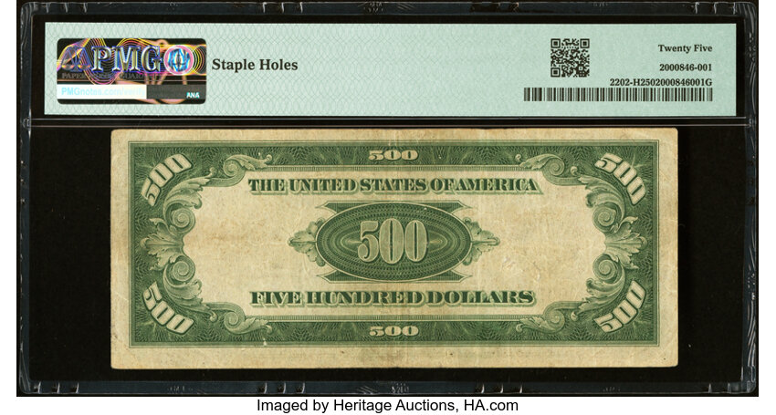 image for: Fr. 2202-H $500 1934A Federal Reserve Note. PMG Very Fine 25....