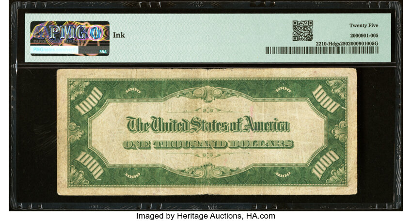 image for: Fr. 2210-H $1,000 1928 Federal Reserve Note. PMG Very Fine 25....