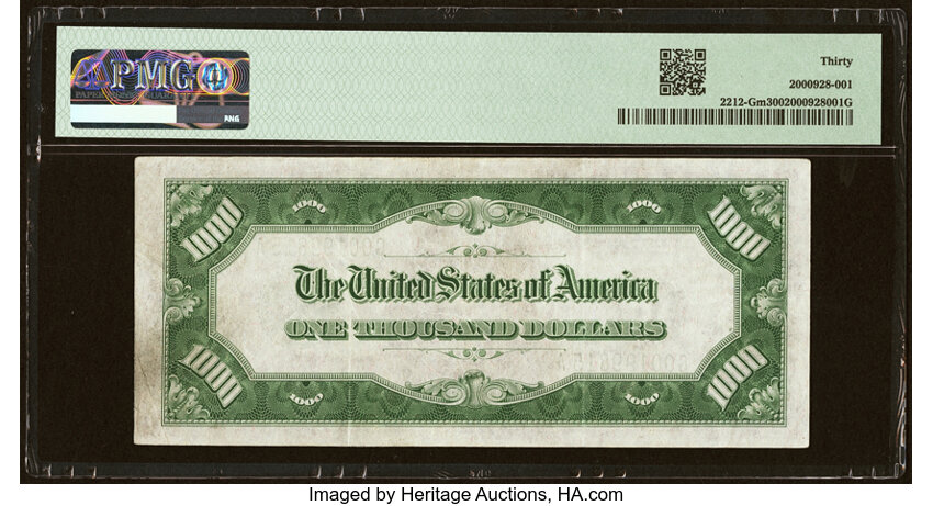 image for: Fr. 2212-G $1,000 1934A Mule Federal Reserve Note. PMG Very Fine 30....