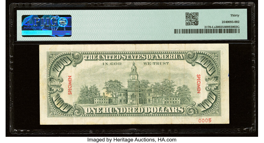 image for: Fr. 2170-L $100 1981A Specimen Federal Reserve Note. PMG Very Fine 30....
