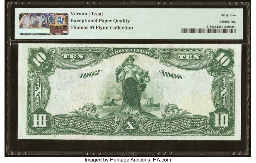 image for: Cedar Rapids, IA - $10 1902 Date Back Fr. 618 The Cedar Rapids National Bank Ch. # (M)3643 PMG Gem Uncirculated 65 EPQ....