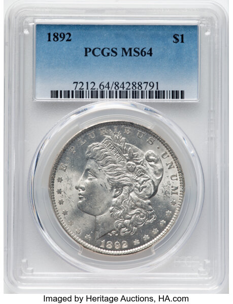 Bid on 1892 $1 PCGS MS64 | Greysheet Marketplace