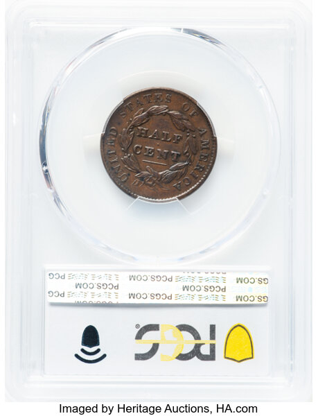 image for: 1828 1/2 C 13 Stars, C-1, B-1, R.2, XF40 PCGS.  CDN: $112 Whsle. Bid for NGC/PCGS XF40. Mintage 606,000....