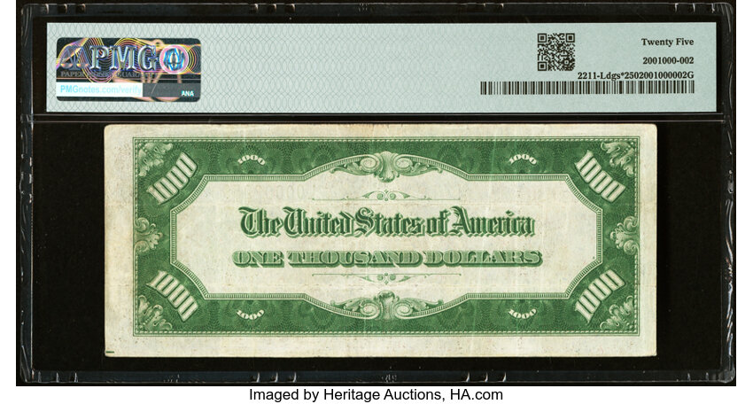 image for: Fr. 2211-L* $1,000 1934 Federal Reserve Star Note. PMG Very Fine 25....