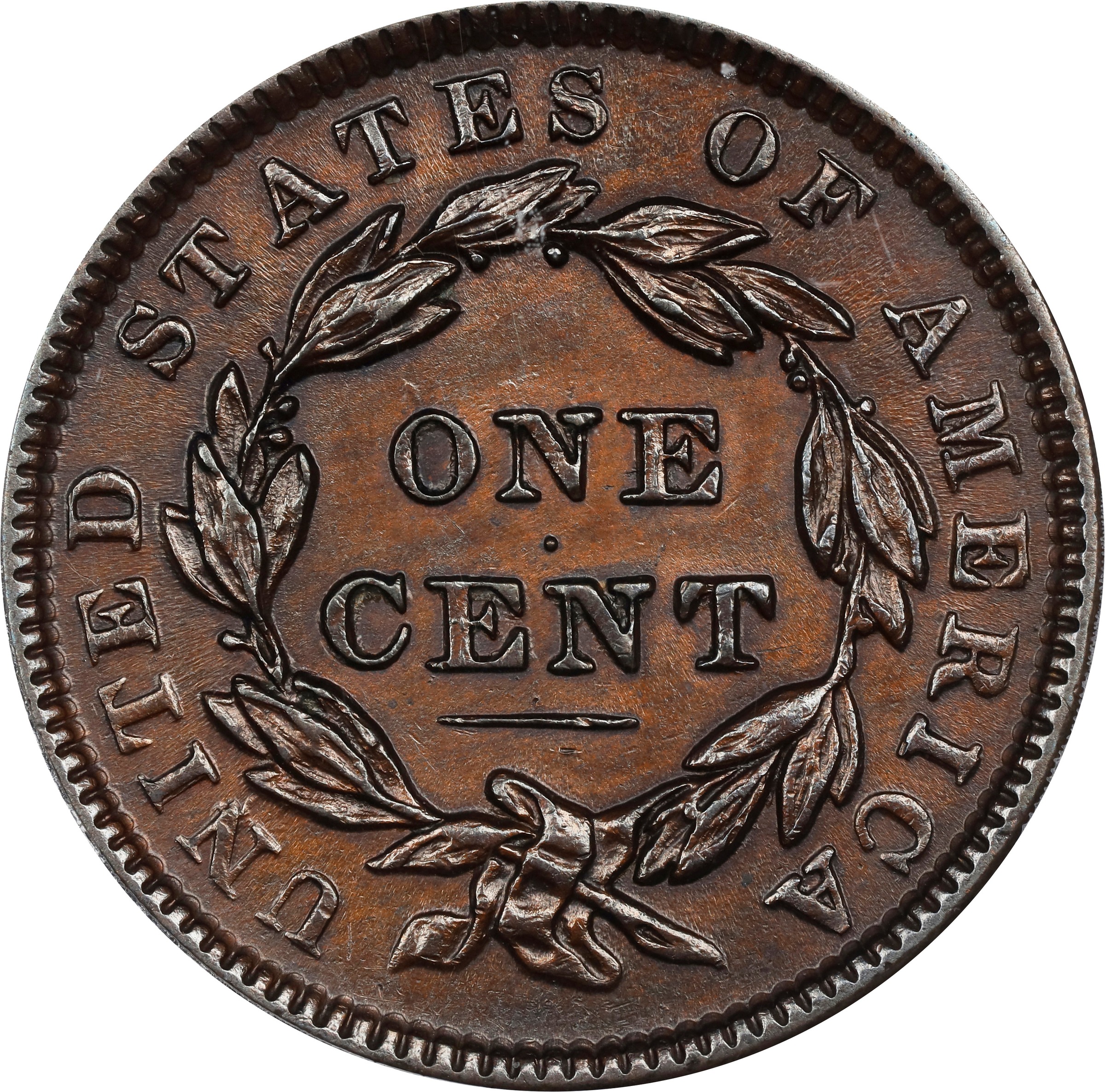 image for: 1838 Modified Matron Head Cent. N-1. Rarity-1. AU-55 (ANACS).