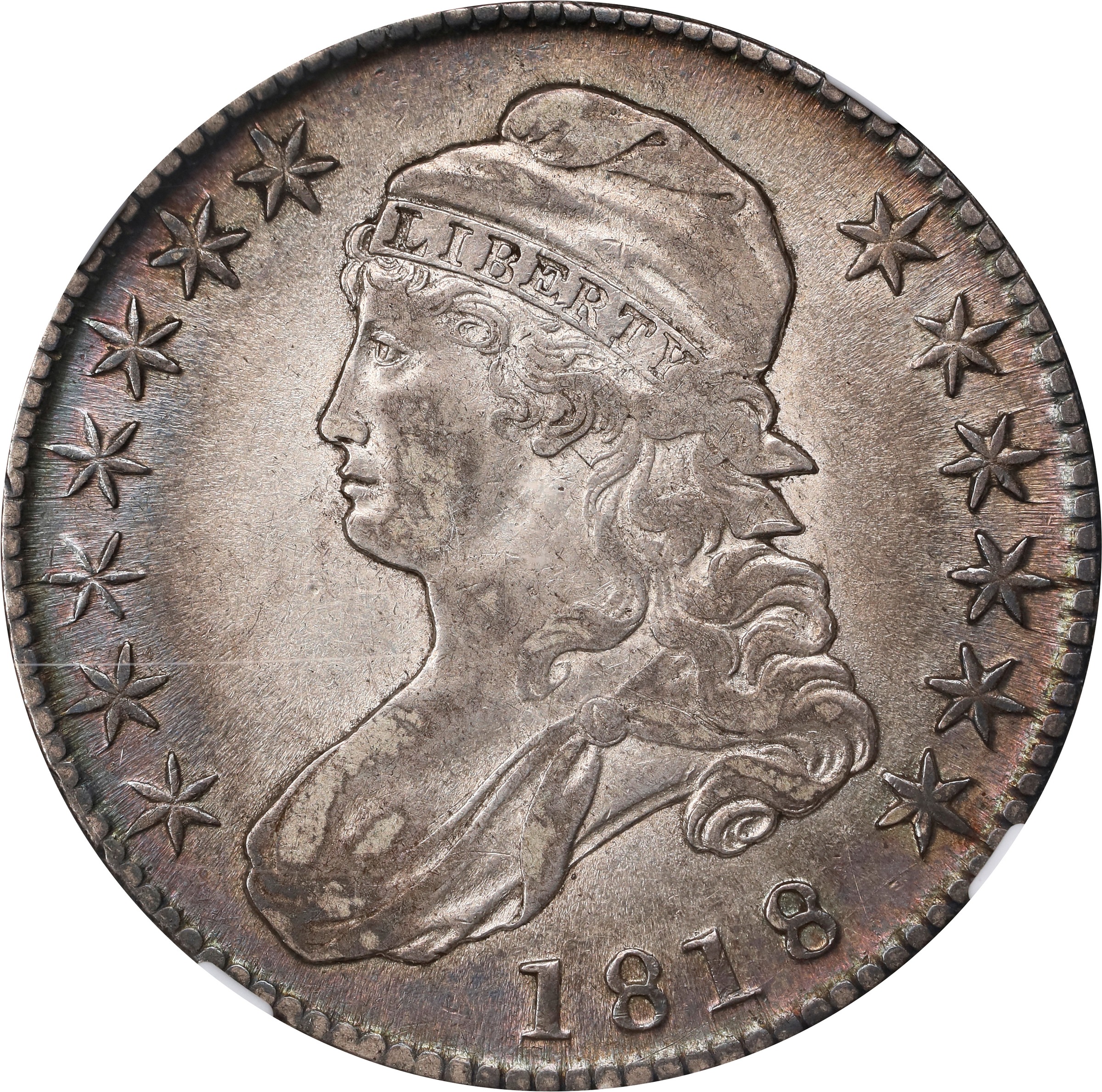 image for: 1818 Capped Bust Half Dollar. O-111. Rarity-1. AU-50 (NGC).