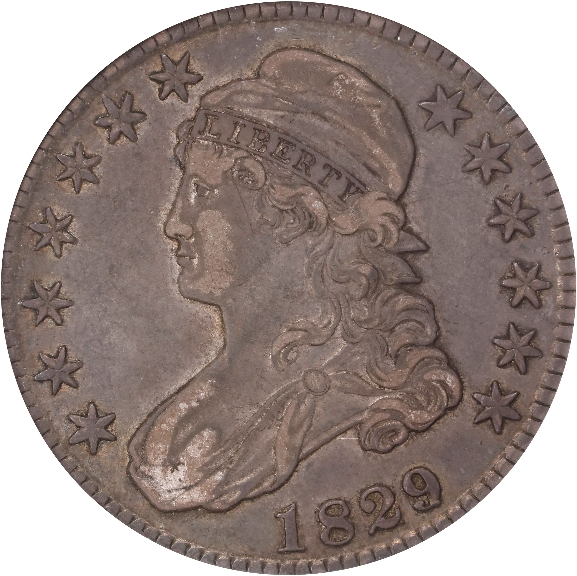 image for: 1829/7 Capped Bust Half Dollar. O-101. Rarity-1. EF-45 (NGC).