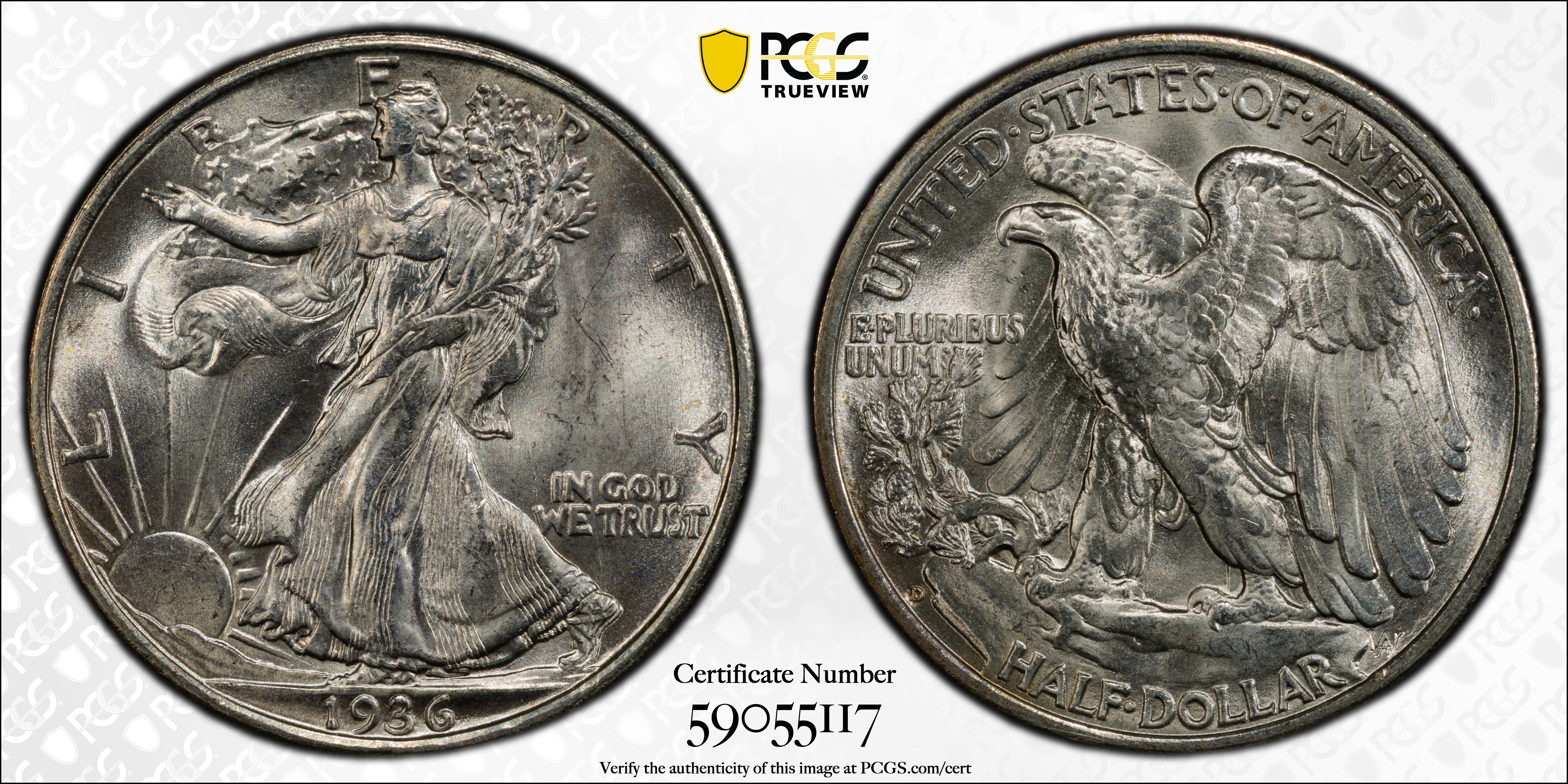 image for: 1936-D Walking Liberty Half Dollar. FS-101. Doubled Die Obverse. MS-65 (PCGS).