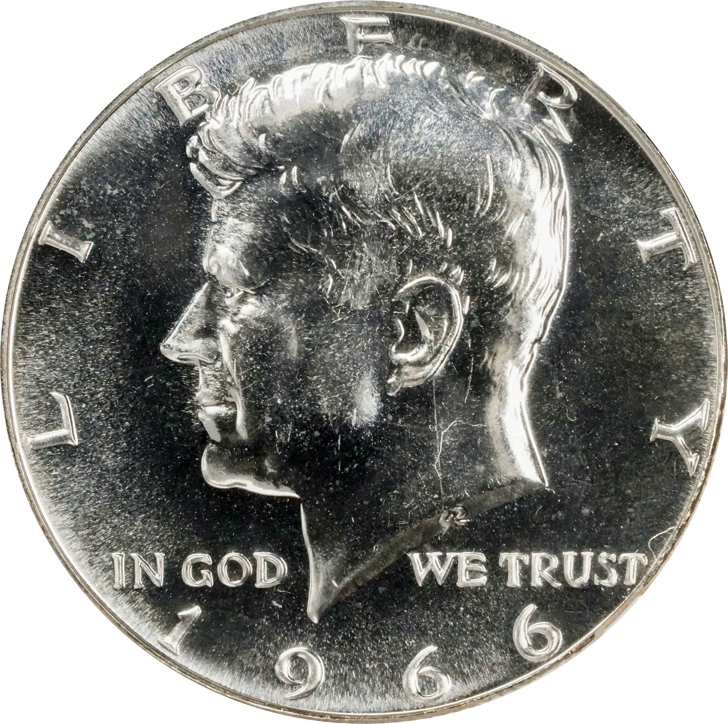image for: 1966 Kennedy Half Dollar. SMS. FS-901. No FG. Specimen-66 (NGC).