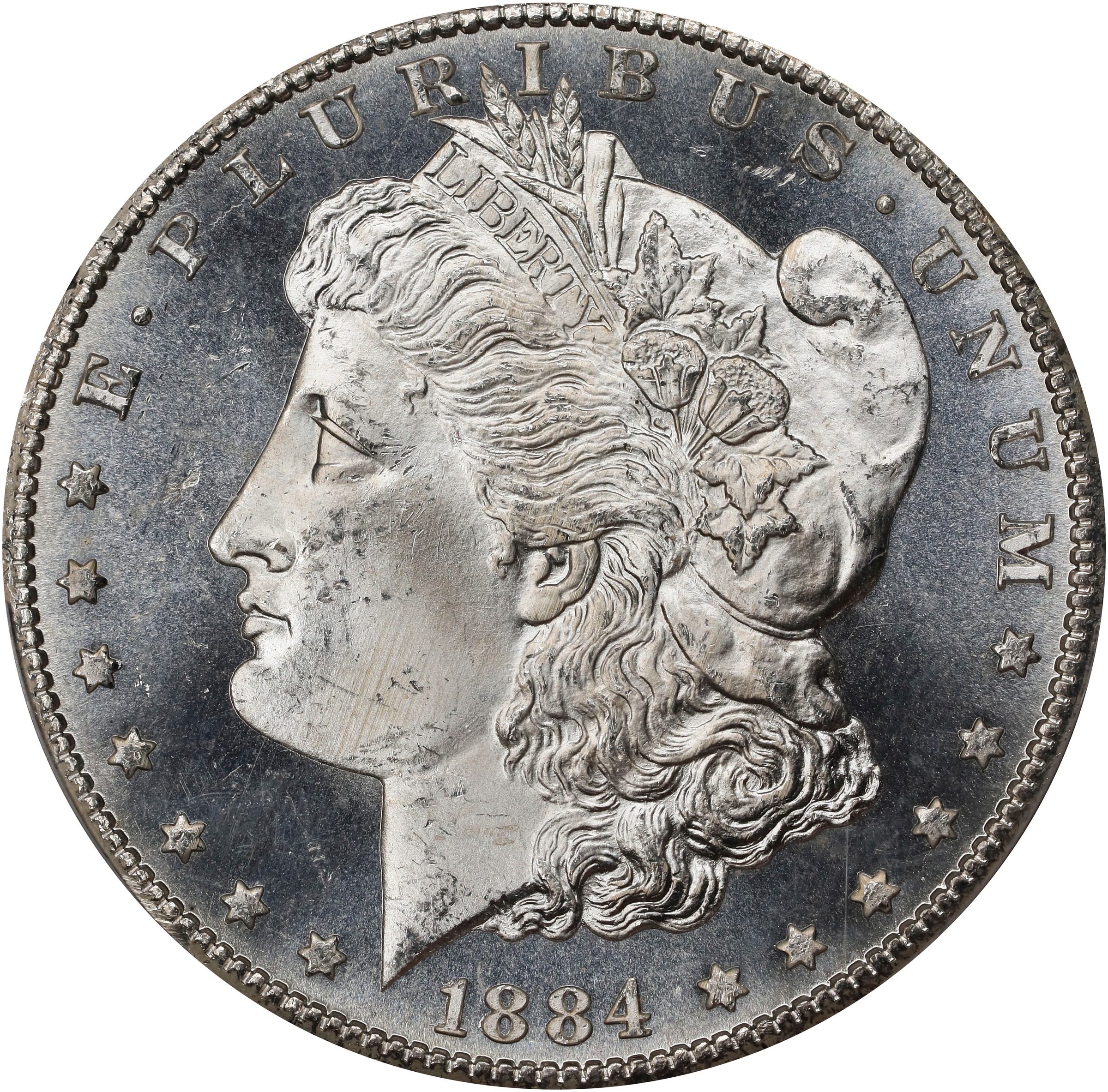1884-CC Morgan Silver Dollar. MS-65 PL (PCGS).