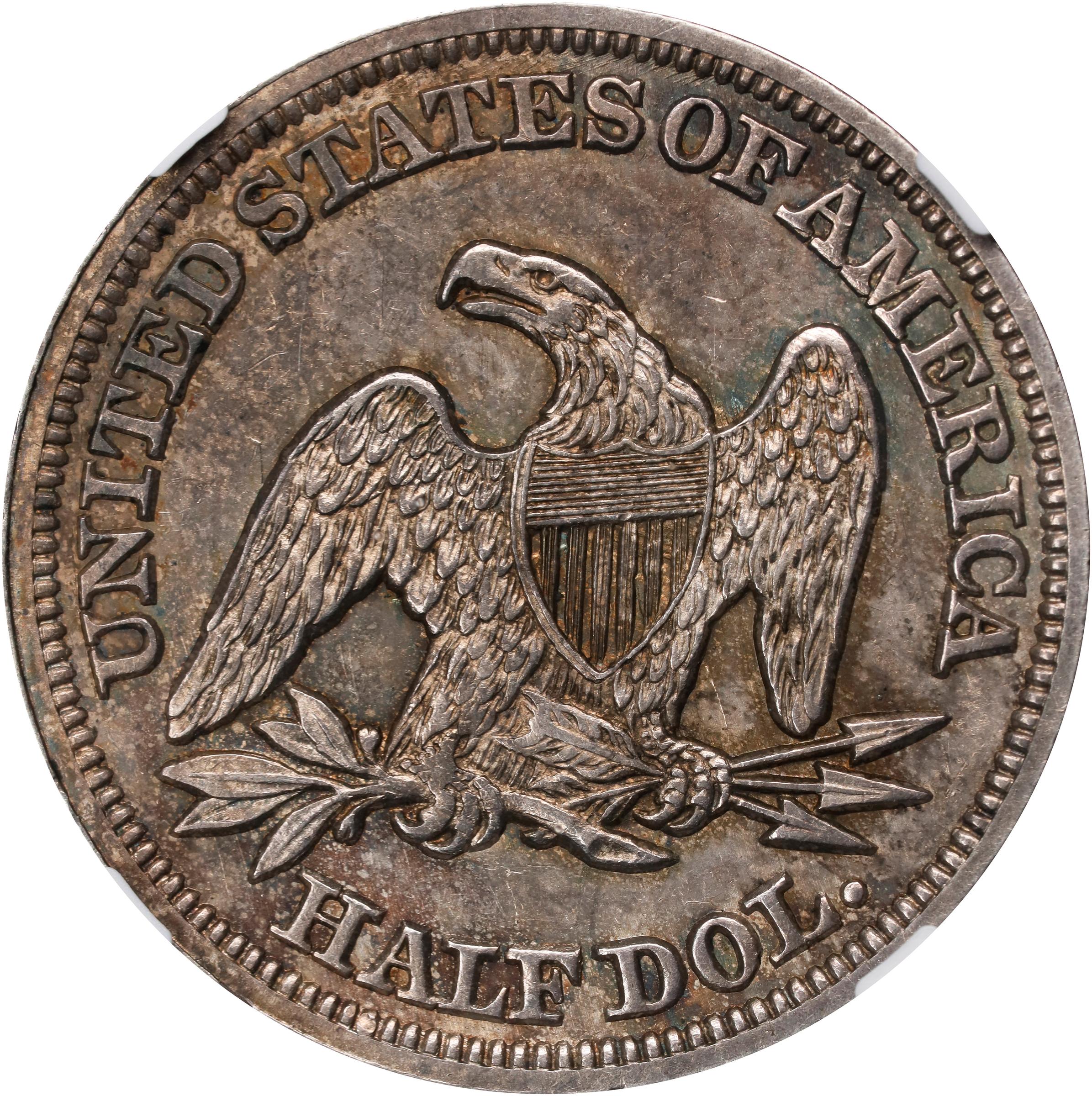 image for: 1855/54 Liberty Seated Half Dollar. Arrows. WB-102, FS-301. AU-58 (NGC).