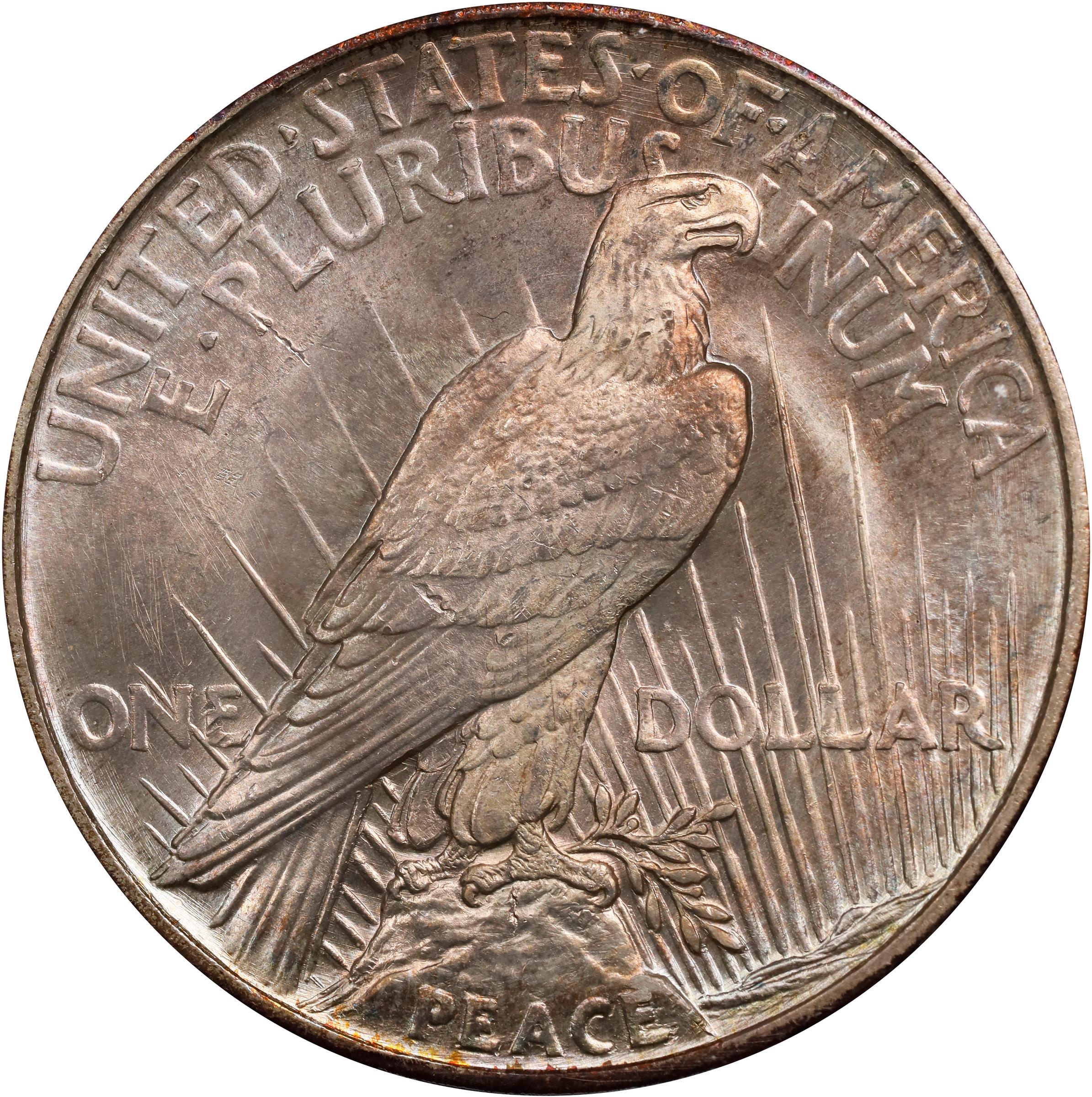 image for: 1921 Peace Silver Dollar. High Relief. VAM-1H. Elite 30 Variety. Polishing Lines. MS-65 (PCGS).